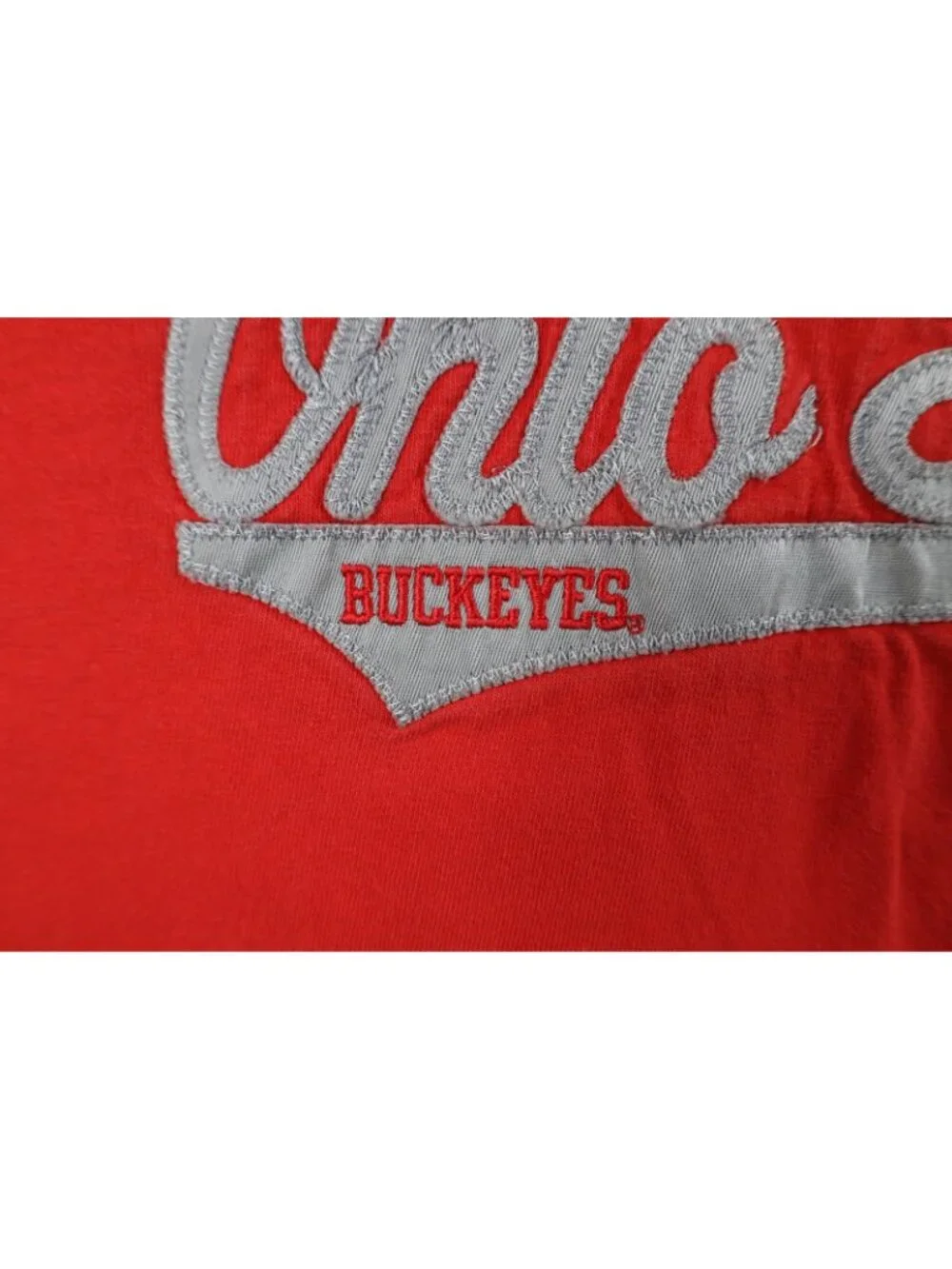 Vintage 90s Mens XL Faded Spell Out Script Ohio State University T-Shirt Red